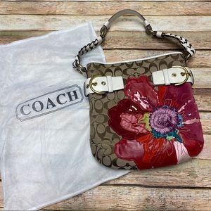 coach swagger shoulder bolsa flowers